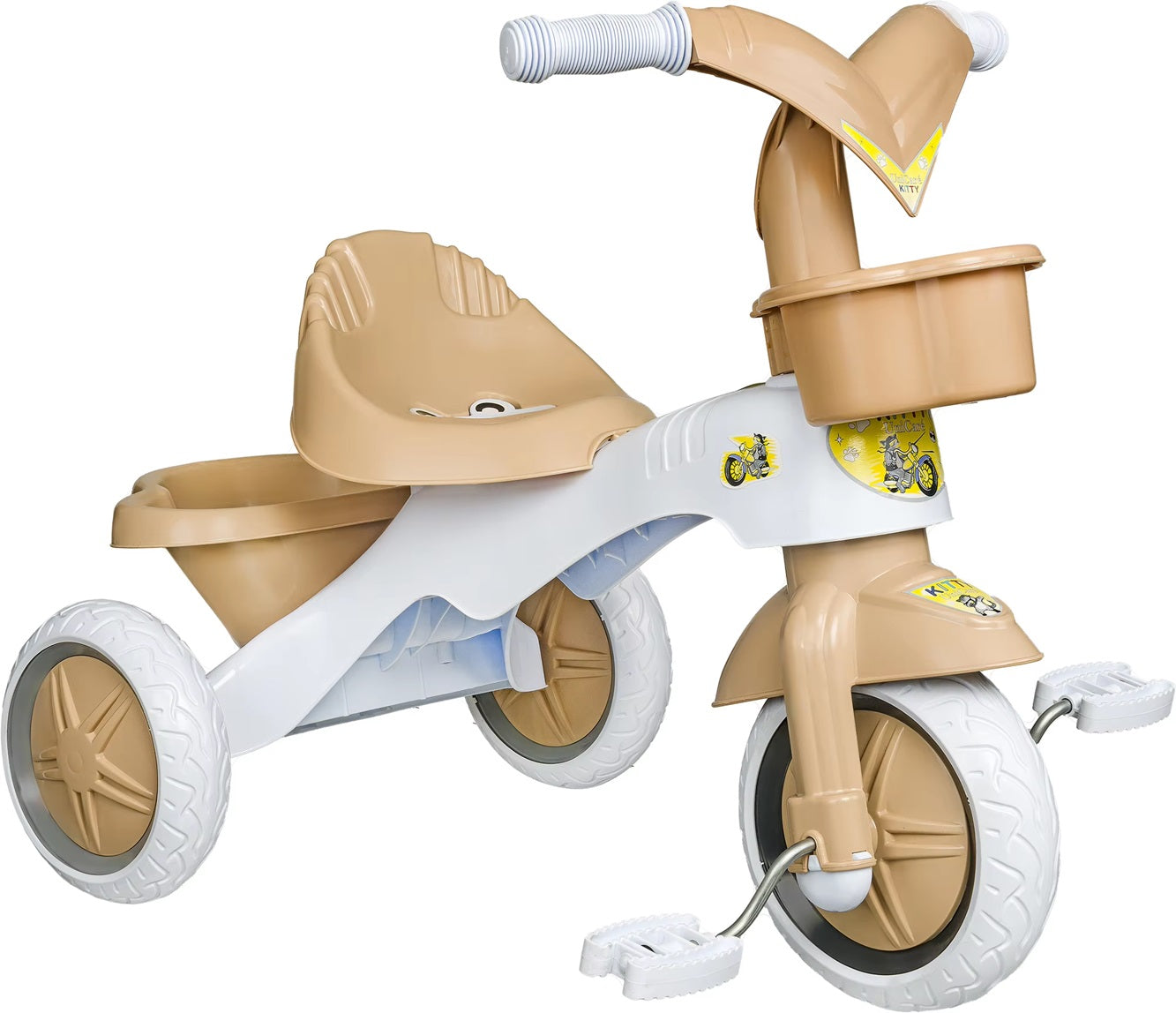 Curvear Kids Tricycle with Music, Light, Storage Basket, Safety Belt, Adjustable Height, Tricycle for Kids, Baby Cycle, Kids Tricycle for 12 Months to 5 Years.