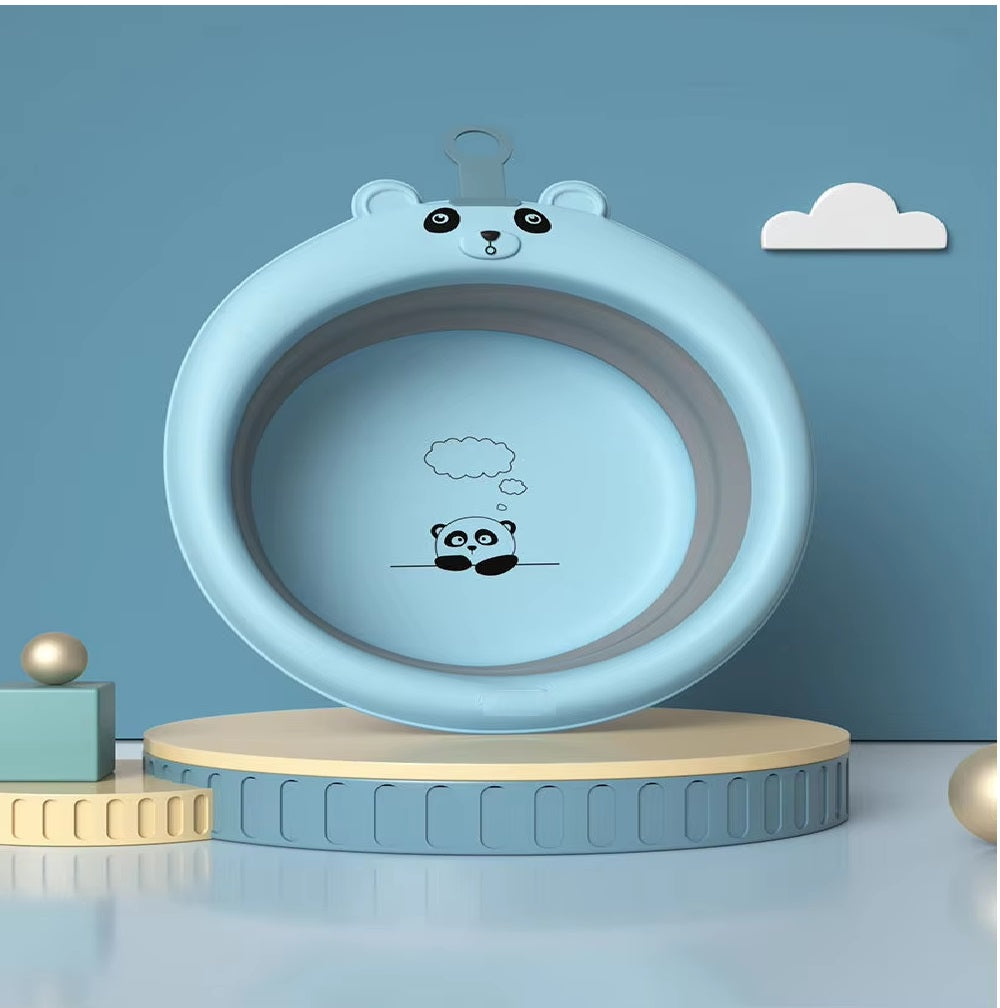 CURVEAR®️Children's Cartoon Folding Washbasin, Portable Baby Small Basin, Travel Laundry Basin, Hangable Design