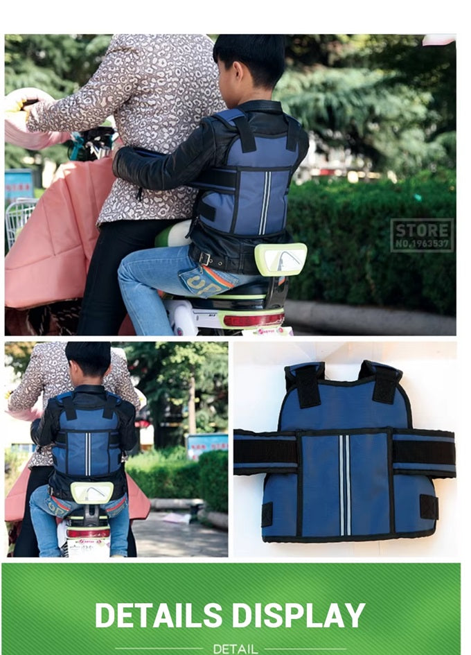 Curvear Adjustable Children Motorcycle Safety Harness Belt, Baby Carrier Seat, Back Protector with 3 Color Options Available.