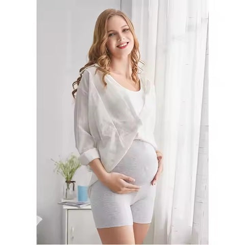 Curvear Women Sexy High Waist Pregnancy Adjustable Belly Summer Cotton Safety Sleep Maternity Shorts.