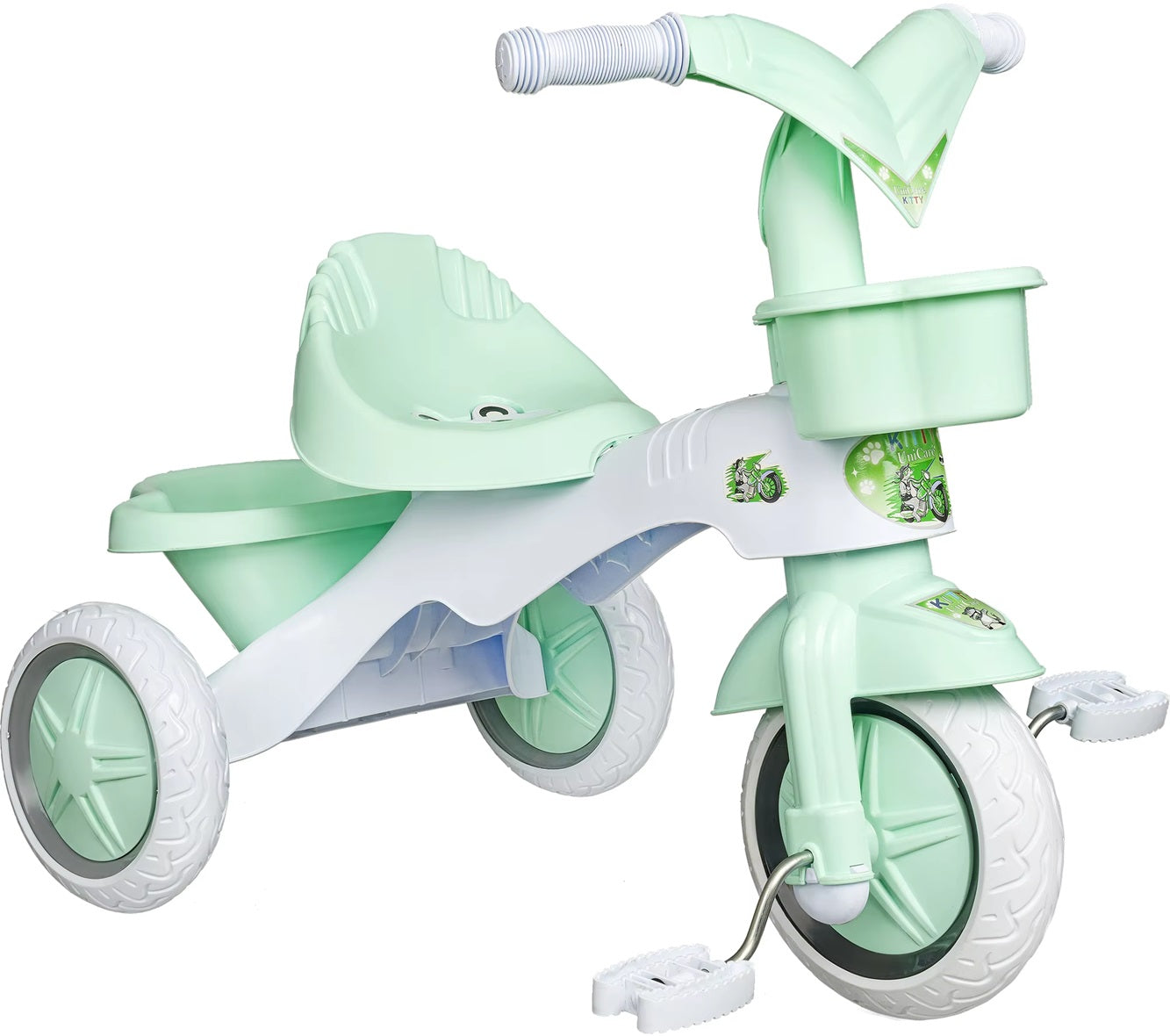 Curvear Kids Tricycle with Music, Light, Storage Basket, Safety Belt, Adjustable Height, Tricycle for Kids, Baby Cycle, Kids Tricycle for 12 Months to 5 Years.