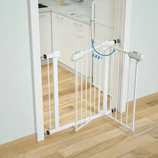 CURVEAR ®️Metal Children Protection Door for Stairs – Retractable Baby Safety Security Gate for Stairs and Home.