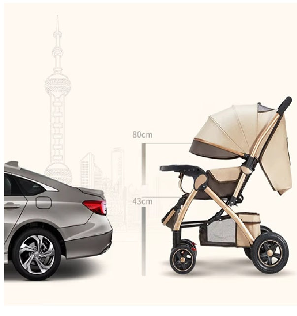 Curvear 0-4 Years Toddler Stroller Reversible Handle Jogger Trolley With Large Storage Basket For 0-4 Years Old Babies Newborn Infant Kid.