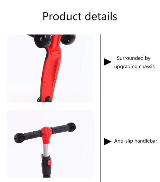 Curvear Children baby kids scooters luminous wheel outdoor 3 three wheels 2 in 1. toys kick scooters foot scooter