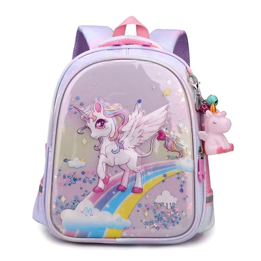 Curvear Unicorn School Bags Stylish Cartoon Kids Toddler Pre-school Unicorn Primary Anime School Backpack Bag Mermaid.