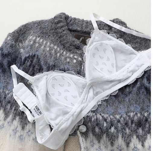 Curvear Sweet triangle cup lingerie women's ultra-thin non-binding underwear hollowed out sexy lace bra girls.