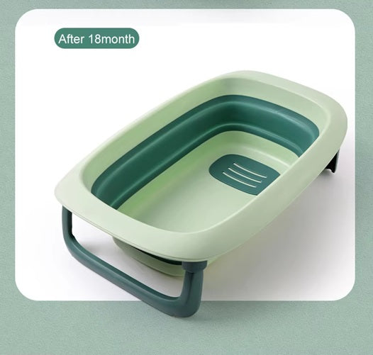 CURVEAR ®️Luxury Foldable Baby Bathtub – Portable, Collapsible, Top-Selling Plastic Bath for Newborns & Toddlers.