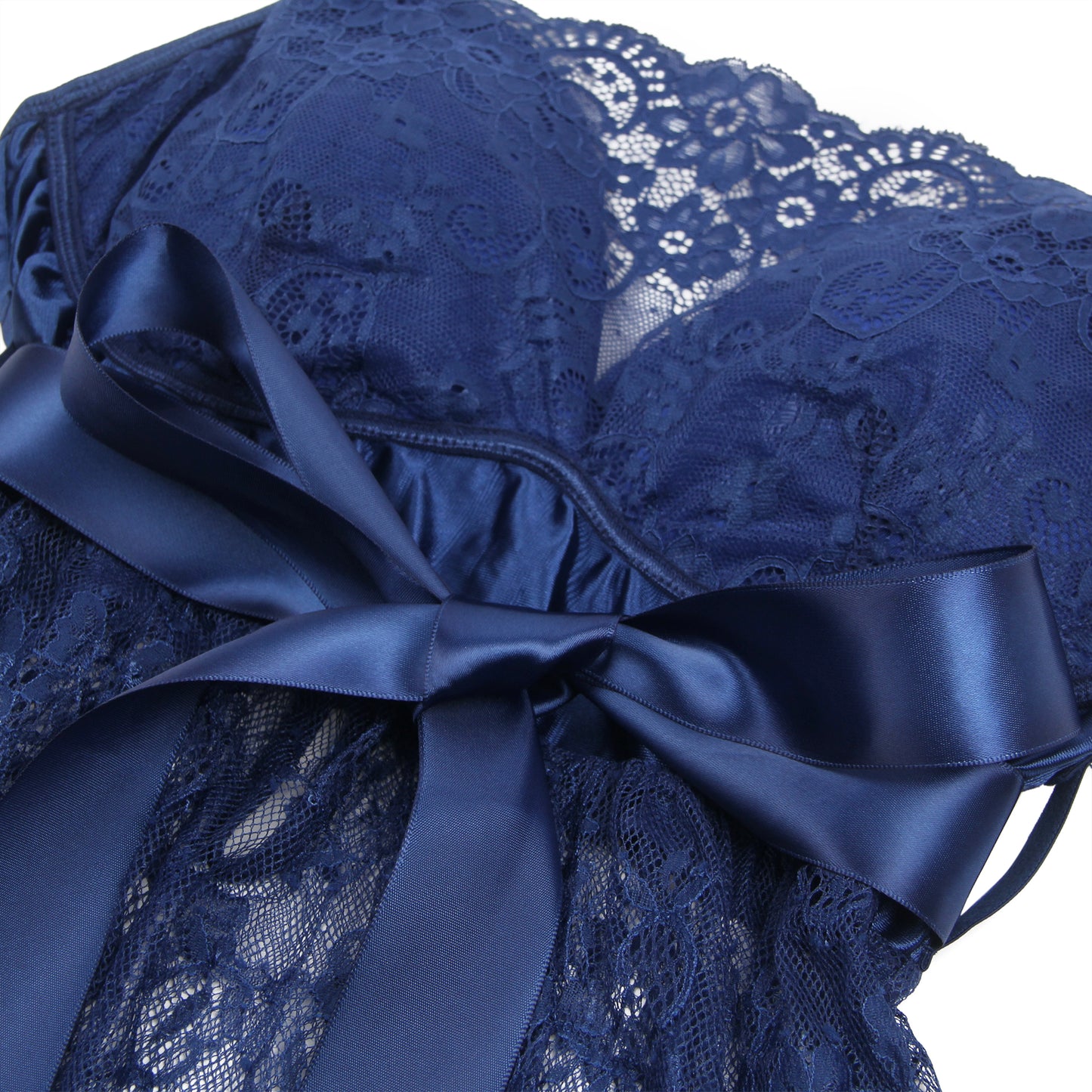 Women's Lace Babydoll Lingerie Set – Royal Blue Nightwear