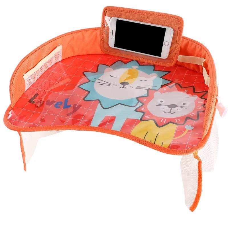 CURVEAR ®️Multifunctional Cartoon Car Safety Seat Tray Waterproof Stroller Holder Kids Toys Food Drink Table Portable Car Baby Seat Table
