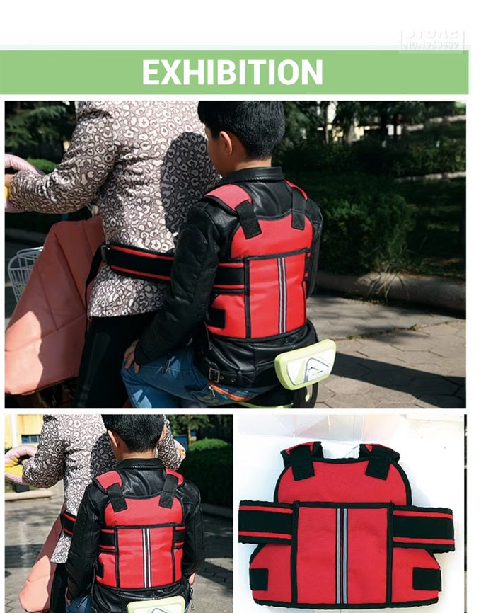 Curvear Adjustable Children Motorcycle Safety Harness Belt, Baby Carrier Seat, Back Protector with 3 Color Options Available.