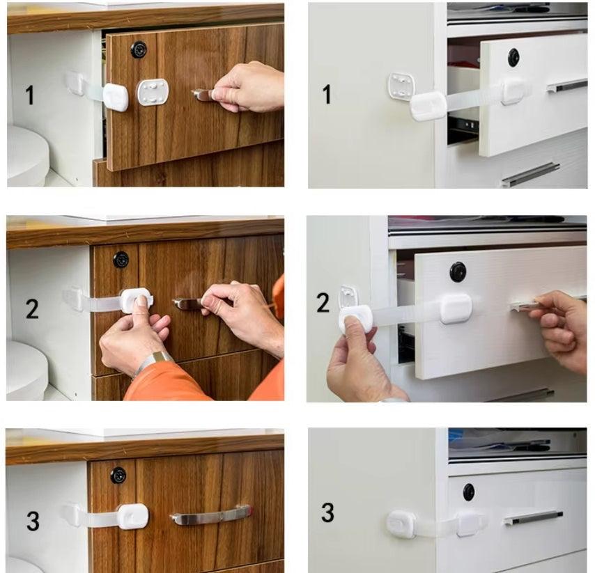 CURVEAR ®️Childproof Your Home with Simple, Effective Drawer Locks to Keep Kids Safe from Harmful Contents