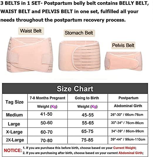 Curvear®️ Women's Polyester 3 in 1 Postpartum Support - Postnatal Recovery Pelvis/belly/Waist shapewear wrap belt after Normal/C-section post Delivery Pregnancy