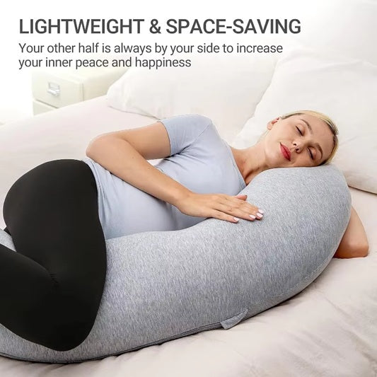 Curvear Pregnancy Pillows Side Sleeping J Shaped Maternity Pillow for Pregnant Women Portable Body Pillow with- Support Head Neck Belly.