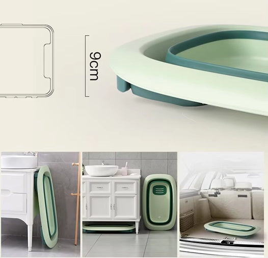 CURVEAR ®️Luxury Foldable Baby Bathtub – Portable, Collapsible, Top-Selling Plastic Bath for Newborns & Toddlers.
