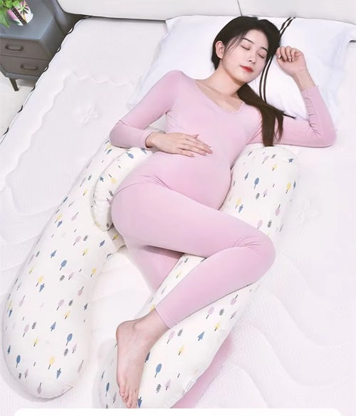 Curvear Pregnant Women Pillow Waist Support Side Sleep Maternity Pillow Soft Breathable Cotton Adjustable Pregnancy Pillow.