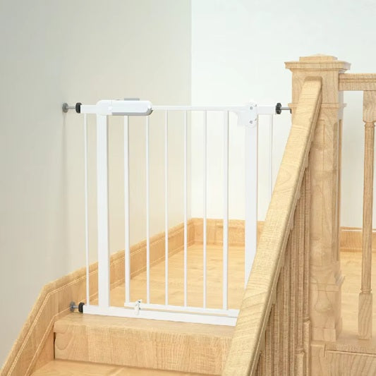 CURVEAR ®️Metal Children Protection Door for Stairs – Retractable Baby Safety Security Gate for Stairs and Home.