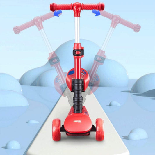 CURVEAR®️3 In 1 Kid Adjustable Kick Scooter Foldable Seat Flashing 3 wheels Step Scooters Children City Roller Skateboard Gifts For Kids