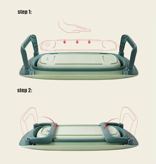 CURVEAR ®️Luxury Foldable Baby Bathtub – Portable, Collapsible, Top-Selling Plastic Bath for Newborns & Toddlers.