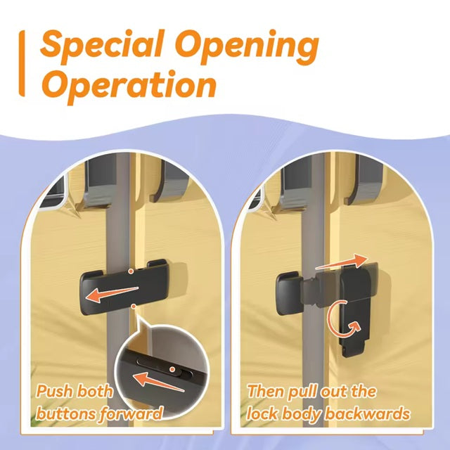 Curvear 2 Pcs Baby Safety French Fridge Door Lock, Childproof Double Door Refrigerator Lock, Cabinet Cupboard Lock for Toddlers.