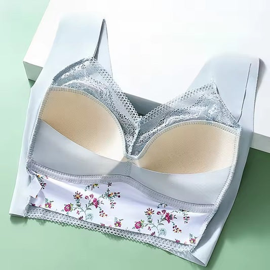 Curvear Seamless Sexy Lace Bra for Women Push Up Top Lingerie Anti-Glare Wireless Bra Ladies Tube Top Seamless Underwear Large Size.