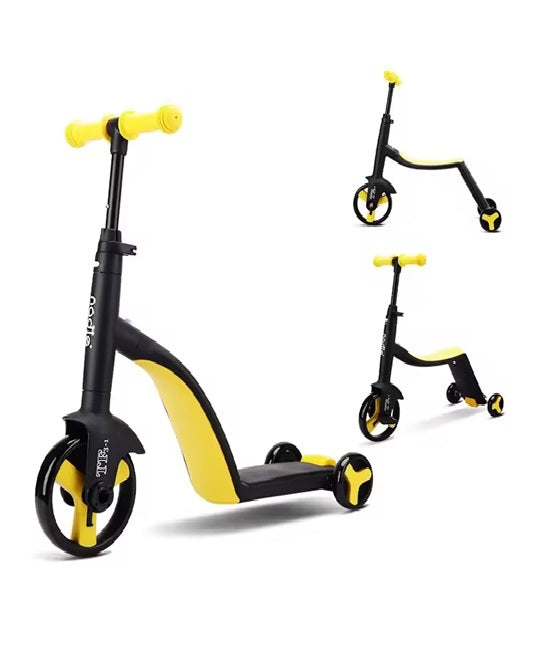 Curvear 3 in 1 Kids Kick Scooter Kickboard+ Tricycle + Balance bike Child Ride On Toy Boy Girl Scooter Adjustable Toddler Birthday Gift