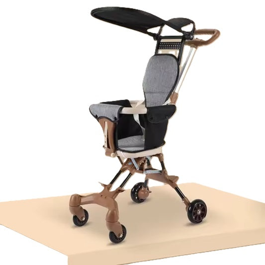 Curvear Convertible Baby Stroller, Portable Two-Way Stroller Foldable Travel Pushchair with Adjustable Canopy, 360° Universal Wheel Travel Lie-Flat Baby Prams with Reversible Handle Adjustable Seat.