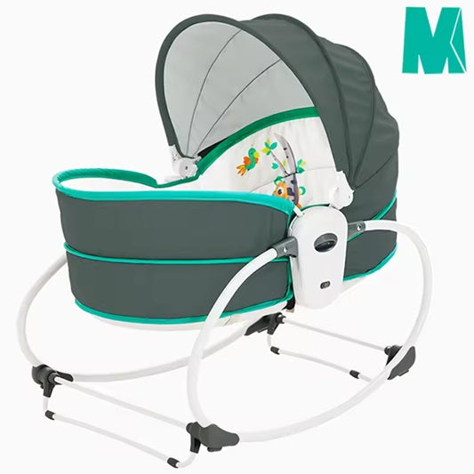 Curvear 5-in-1 Baby Bassinet Rocker Napper, Bounce Chair with Removable Bassinet & Soothing Melody Feature