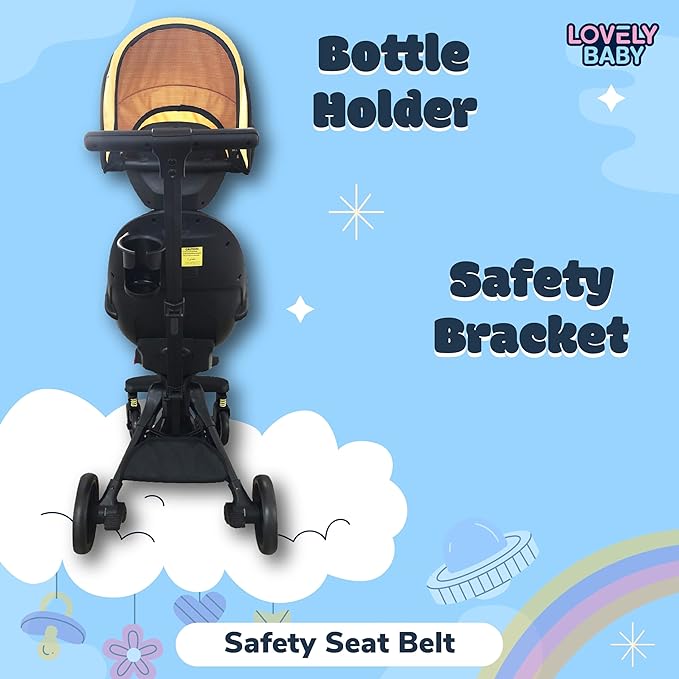 Baby Stroller with 360 Degree Rotation, Travel-Friendly with Reversible Seat and Non-Slip Comfortable Design - Great for On-the-Go Parents - Holds up to 15 kg - from Curvear .