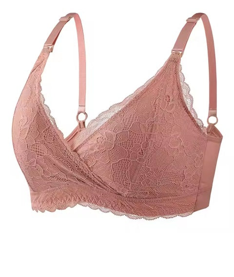 Curvear Pregnant Women Lace Breastfeeding Bra Summer Thin Section Cross Breastfeeding Bra Front Buckle Breastfeeding Underwear.