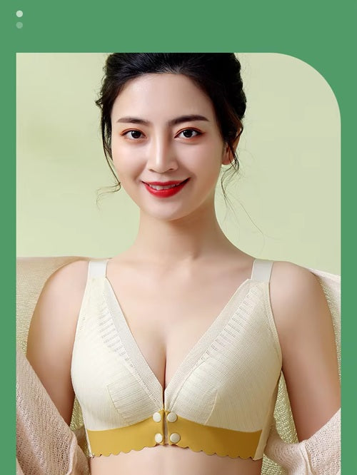 Nursing Underwear, Women's Gathering Anti-sagging Thin Breathable Postpartum Breastfeeding Bra, Plus-size Pregnant Women.