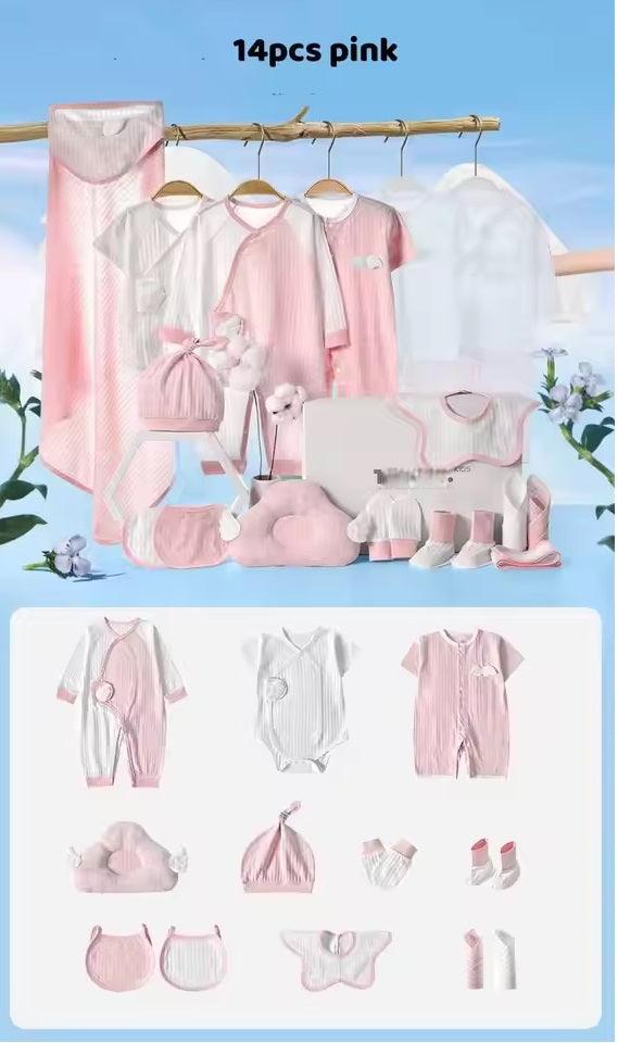 CURVEAR®️Newborn Summer Set, Breathable Baby Boy/Girl Suit, Angel Wings, Solid Color, Unisex Baby Clothes, Perfect Newborn Gift