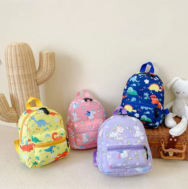 Curvear Personalized Name Cartoon Kids Backpack Little Dinosaur Kindergarten Bag with Embroidered Name Small Light Kids Schoolbags.