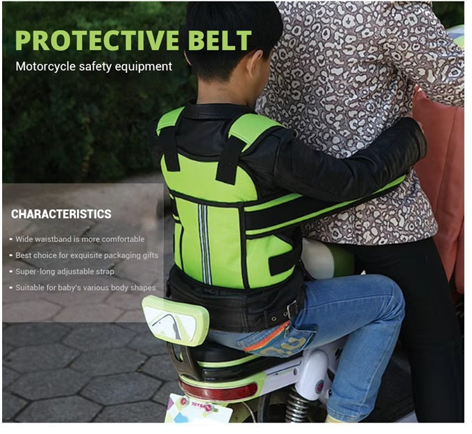 Curvear Adjustable Children Motorcycle Safety Harness Belt, Baby Carrier Seat, Back Protector with 3 Color Options Available.