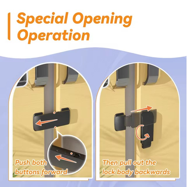 Baby Safety French Fridge Door Lock, Childproof Double Door Refrigerator Lock, Cabinet Cupboard Lock for Toddlers & Babies, Easy to Install