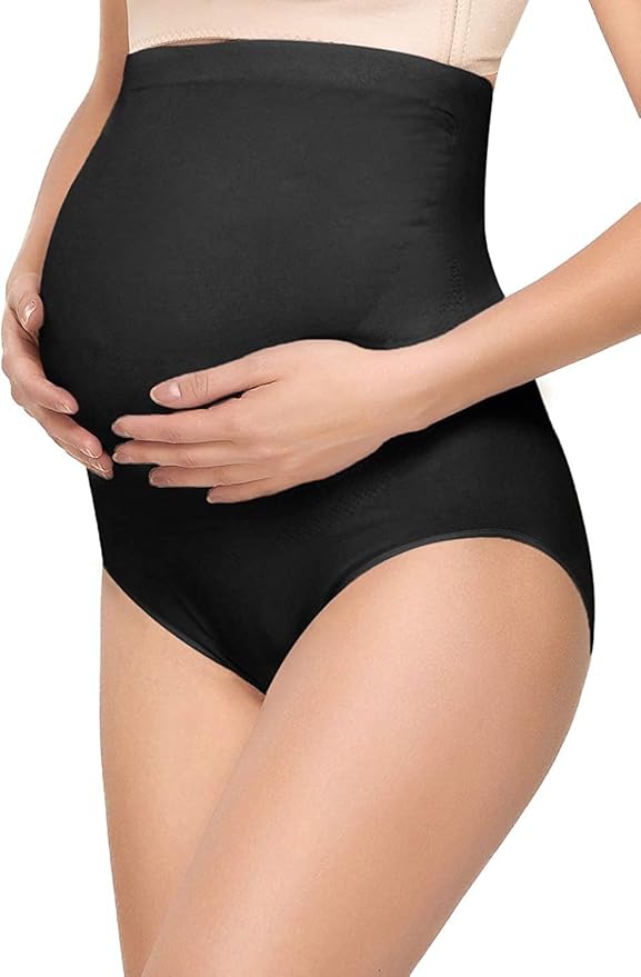 Curvear High Waist Abdominal Support Pregnancy Panties Seamless Maternity Underwear Shapewear for Women.