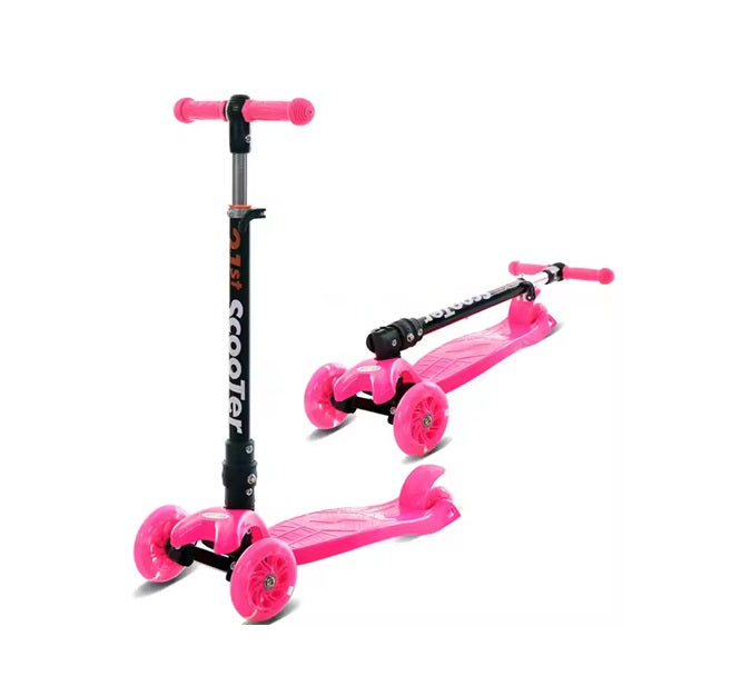 Curvear Baby Product Toys Children's Scooter Kids Balance Training Light Up 3 Wheels Foldable Kick Scooters For Kids Toddlers.