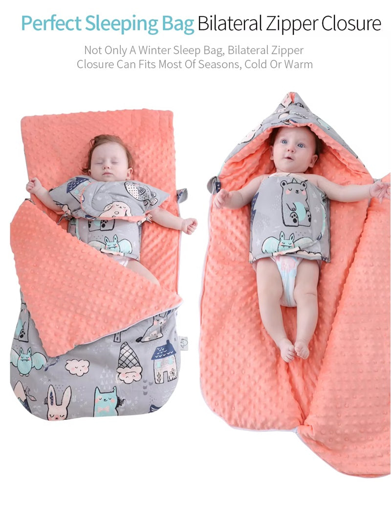 Curvear baby Sleeping Bag Anti-Kick, Safe Cotton Sleep Bag for Infants 0-12 Months, Comfortable, Cute Design for Boys and Girls.