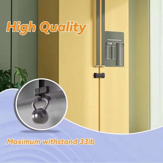 Curvear 2 Pcs Baby Safety French Fridge Door Lock, Childproof Double Door Refrigerator Lock, Cabinet Cupboard Lock for Toddlers.