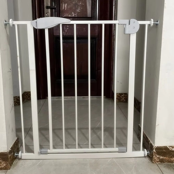 Curvear®️Baby Fence Playpen & Pet Safety Gate, Retractable Plastic Door for Indoor Use, Dog Room Barrier.