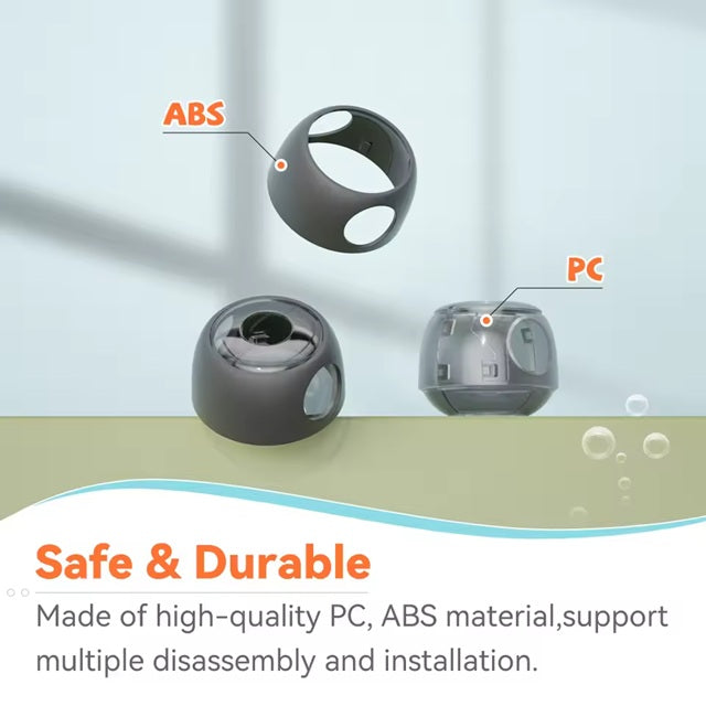 Curvear 4 Pcs Transparent Safety Door Knob Covers for Toddler, Childproof Door Locks, Easy to Install.