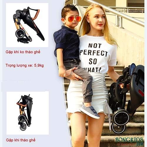 Baby Stroller with 360 Degree Rotation, Travel-Friendly with Reversible Seat and Non-Slip Comfortable Design - Great for On-the-Go Parents - Holds up to 15 kg - from Curvear .