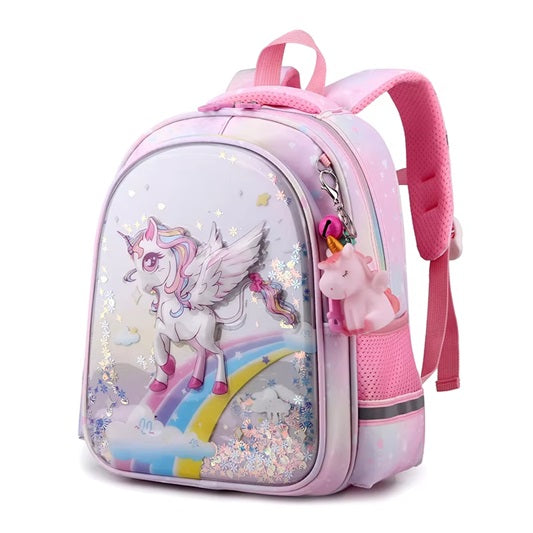 Curvear Unicorn School Bags Stylish Cartoon Kids Toddler Pre-school Unicorn Primary Anime School Backpack Bag Mermaid.