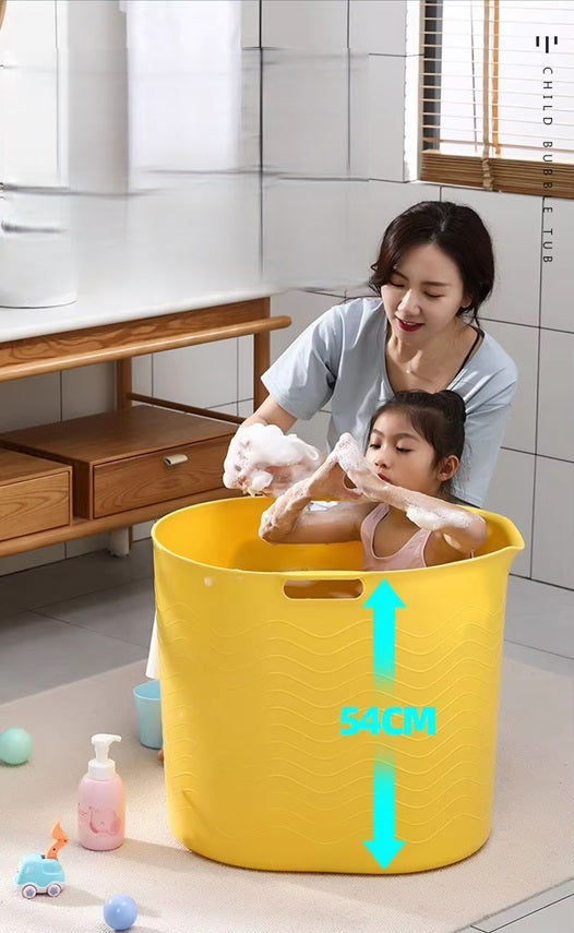 Curvear Children's Bath Tub Bath Tub, Large Children, Baby Baby Bath Tub Can Sit on The Hand Height Insulation Bath Bucket.
