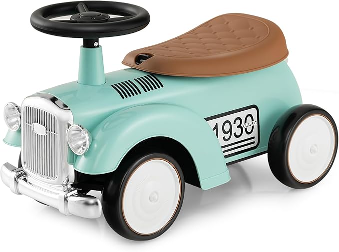 Curvear Ride On Push Car for Toddlers, Classic Kids Ride On Car Foot-to-Floor Sliding Car with Steering Wheel, Horn & Under Seat Storage, Ride On Toy for Boys Girls 18-36 Months.