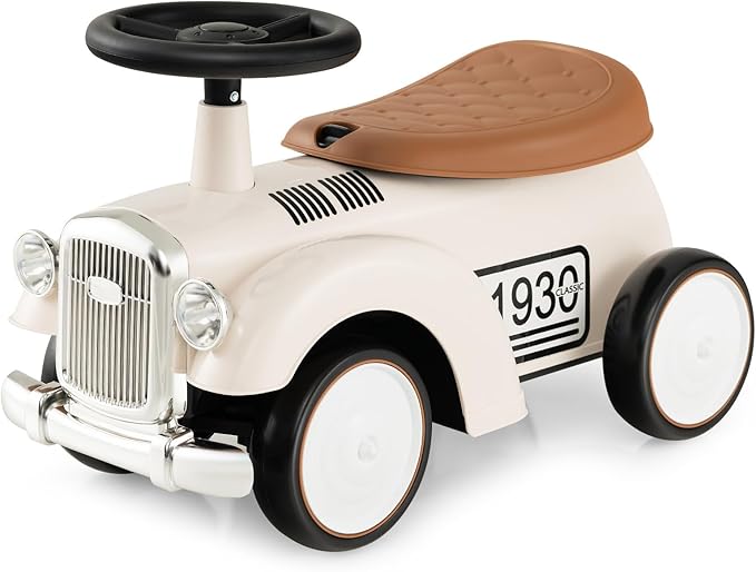 Curvear Ride On Push Car for Toddlers, Classic Kids Ride On Car Foot-to-Floor Sliding Car with Steering Wheel, Horn & Under Seat Storage, Ride On Toy for Boys Girls 18-36 Months.
