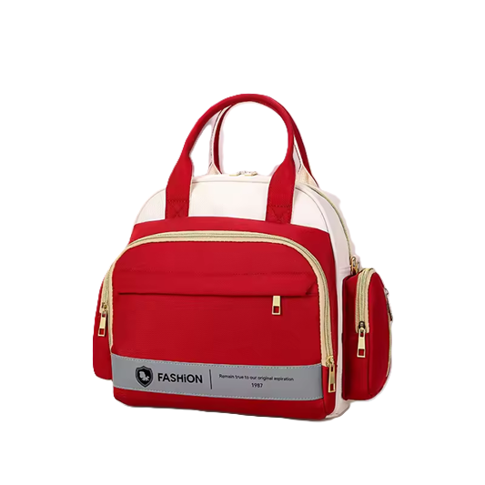 Curvear Fashion Color Matching Portable Mummy Bag Big Capacity Lady One Shoulder Bag Multi-functional Maternal Baby Supplies Storage Bag.