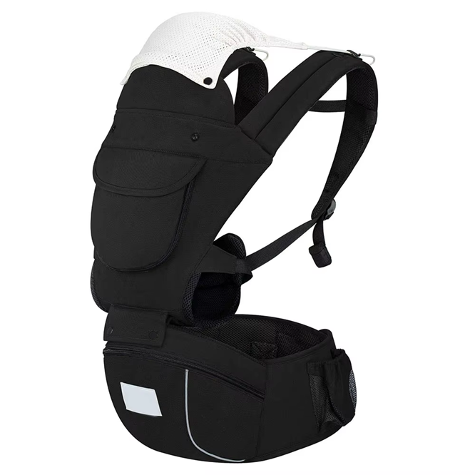Curvear Baby Carrier Newborn to Toddler, Safety-Certified Baby Carrier with Hip Seat, Ergonomic 6-in-1 Baby Carrier with Head Support, Adjustable & Removable Baby Holder for All Seasons, Black.
