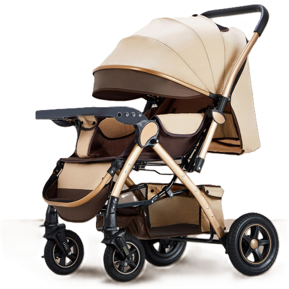 Curvear 0-4 Years Toddler Stroller Reversible Handle Jogger Trolley With Large Storage Basket For 0-4 Years Old Babies Newborn Infant Kid.