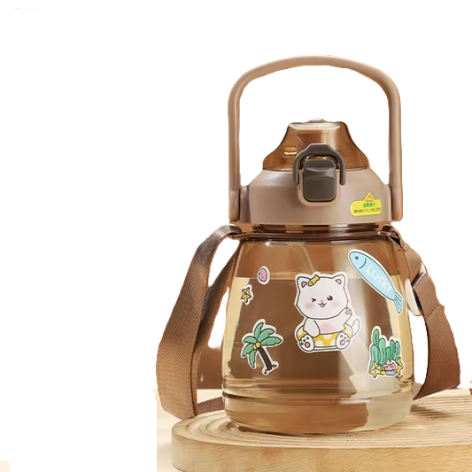 Curvear /1200/Cute Children's Cup High Health And Safety Straw Cup Large Capacity Plastic Straw Cup Creative Cartoon Mug