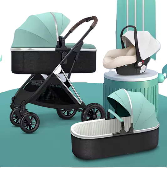 Curvear®️2 in 1 Convertible Baby Stroller, High Landscape Baby Stroller w/Reversible Seat, Removable Footmuff, Adjustable Backrest & Canopy, Foldable Infant Pram Stroller for 0-36 Months Babies, Pink.